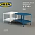 IKEA PS 2012 Coffee Table: Modern Design with White and Dark Teal Colors 3D model small image 1