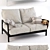 Elegant Velvet Sofa 3D model small image 1