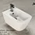 Sleek Wall Mounted Bidet 3D model small image 1