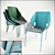 Modern Steel and Plastic Bar Stool 3D model small image 1