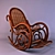 Ergonomic Rattan Rocking Chair 3D model small image 1