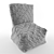 Grey Fabric Accent Chair 3D model small image 1