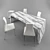 Elegant Dining Table Set: Draenert Diving Desk 7100 with Flow Chairs 3D model small image 2