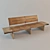 Elegant Wooden and Leather Bench 3D model small image 1