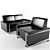 Elegant Office Seating Set 3D model small image 1