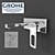 Stylish Grohe Quadra 2-Handle Wall Mounted Faucet 3D model small image 1