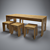 Relaxed Oak Dining Table 3D model small image 1