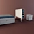 Ikea Brimnes Bed with Headboard & Malm Chest 3D model small image 2