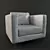 Sleek Slim Armchair & Sofa Set 3D model small image 3