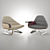 Stylish Ergonomic Chair: 1120 x 580 x 895 mm 3D model small image 1