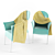 Plastic Bathroom Chair: Lightweight, Durable & Stylish 3D model small image 1