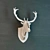 Rustic Wooden Deer Head 3D model small image 1