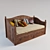 Natural Wood Sofa: Rustic Elegance 3D model small image 1
