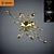 Italian Chandelier CIGNO COLLO - Elegant Pendant Light with Gold Metal 3D model small image 2