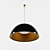 Black Lacquered Pendant Light - Elegant and Chic Design 3D model small image 1