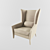 Luxury Velvet Fendi Casa Chair 3D model small image 1