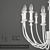 Elegant Matt White Chandelier with 9 Halo Lights 3D model small image 2