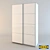 Sleek White PAX Wardrobe with Sliding Doors 3D model small image 1