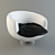 Elegant Mono-Color Chair with Leather Cushion 3D model small image 1