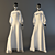 Silk Beaded White Dress 3D model small image 1