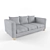 Modern Gray Sofa with Texture 3D model small image 1