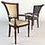 Elegant Red Wood Classic Chair 3D model small image 1