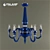 Elegant Crystal Metal Chandelier 3D model small image 1