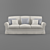 Elegant Provence Villa Sofa 3D model small image 2