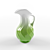 Elegant Green-White Vase 3D model small image 1
