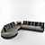 Convertible Corner Sofa with Mini Bar & Adjustable Backrest 3D model small image 2