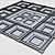 Elegant Coffer Ceiling Panels 3D model small image 2