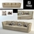 Luxurious Fendi Casa Borromini Sofa & Patchwork Pillows 3D model small image 1