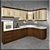 Elegant Oak Classic Kitchen 3D model small image 1