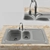 Stylish Stainless Steel Kitchen Sink 3D model small image 1