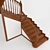 Prima-M Solid Ash Wood Staircase 3D model small image 2