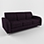 Sleek Midnight Sofa 3D model small image 1