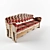Ethnic 3-Seater Bench with Lift-Top and Drawer 3D model small image 2