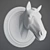 Elegant Gypsum Horse 3D model small image 1