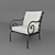 Elegant Wrought Iron Chair 3D model small image 1