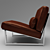 Luxury Leather Armchair with Lumbar Cushion 3D model small image 3