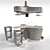Futuristic Hi-Tech Kitchen Set 3D model small image 1