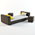 Bonaldo Bed and Poof Combo 3D model small image 1