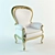 French Vintage Armchair 3D model small image 1