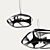 Timon 5333 Pendant Light - 120cm Height, 50cm Diameter, Black Acrylic 3D model small image 1