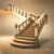 Rustic Wood Staircase 3D model small image 1