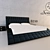 Elegant Leather Bed with Polished Metal Legs 3D model small image 1