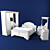 Verona Bedroom Set: Bed, Wardrobe & Dresser 3D model small image 1