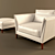 Modern Chair and Ottoman Set 3D model small image 1