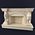 Elegant Marble Fireplace: Carved Stone Masterpiece 3D model small image 1