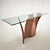 Sleek Chrome Glass Console 3D model small image 1